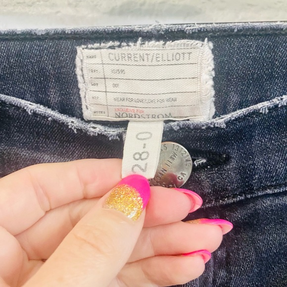 CURRENT/ELLIOTT Soho Stiletto Caliber Destroyed Skinny Jeans in Charcoal Gray - Picture 5 of 7